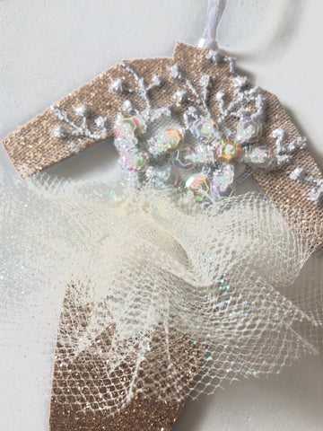 Sugar Plum Pink Ballerina Christmas Ornament by Heather French Henry